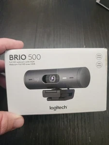 New Logitech - Brio 500 1920x1080p Webcam with Privacy Cover - Graphite - Afbeelding 1 van 4