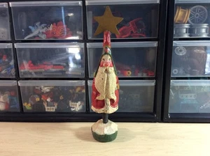 Christmas Decor 7 1/4" House of Hatten Standing Santa w/ Star on Hat Wood Carve - Picture 1 of 3