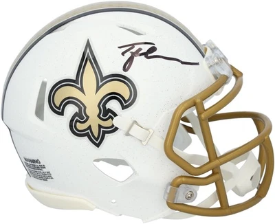 Tyler Shough New Orleans Saints Signed Riddell 2025 Alternate Speed Mini Helmet - Image 1 of 3
