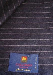 Lanificio Colombo Schnitt Jacke 2,1 m Angora Wolle Streifen dunkelblau Made in Italy - Bild 1 von 4