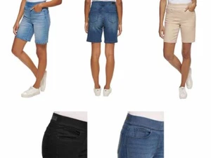 DKNY Jeans Bermuda Shorts Pull On Tommy Control Women's Size S Black - Picture 1 of 8