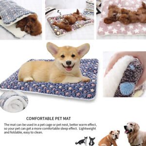 Warm Pet Blanket Pad Cat Dog Bed Soft Fleece Cushion Mat Warm Thermal Rug Pet