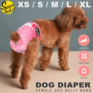 Warm FeMale Dog Puppy Nappy Diapers Wrap Band Sanitary Pants Underpants Pink - Picture 1 of 9