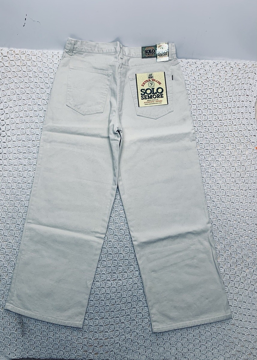 K　Solo semore ホワイト Solo Semore Jeans 28 WHITE Baggy Denim Wide Leg 90s y2k