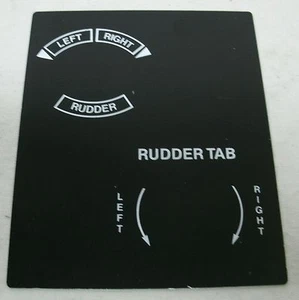 Beech - Cessna - Piper - Rudder Trim Placard - Bild 1 von 2