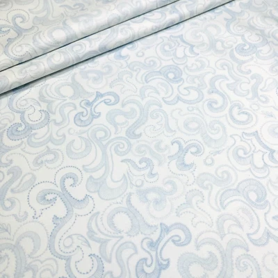 Connecting Threads Symphony of Blues Musical Scroll in Pale White 4630 PER YARD - Image 1 of 4
