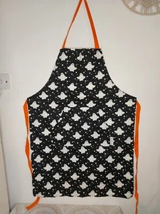 Cooksmart England Halloween Black And White Ghost Patterned Apron - Picture 1 of 8
