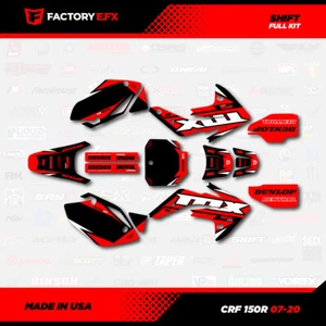 Kit de gráficos de carreras de cambio negro y rojo para calcomanía Honda Crf150R 07-25 Crf 150R - Imagen 1 de 2