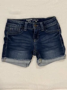 Hippie Girl Dillards Mid Rise Jean Shortie Shorts Size 8 - Picture 1 of 5