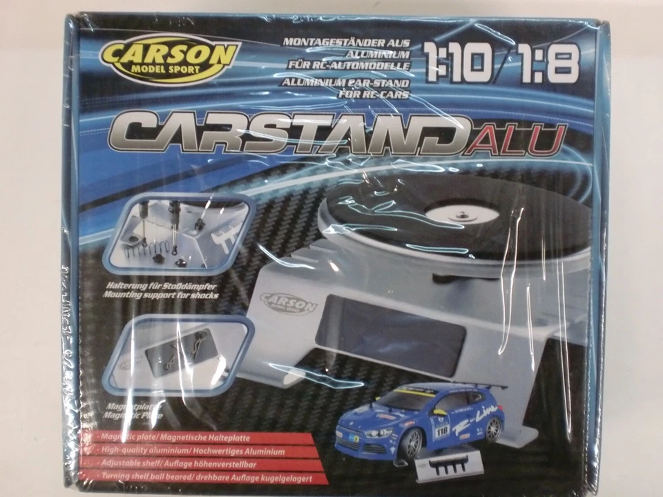 CARSON 1/10 1/8 - CARSTAND ALUMINIUM FOR RC CARS - BASE PER AUTO RC - Immagine 1 di 1