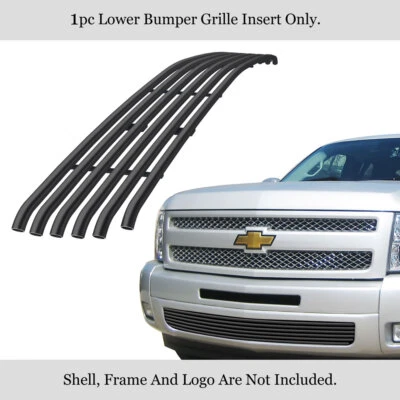 For 2007-2010 Chevy Silverado 2500/3500 HD Bumper Stainless Black Tubular Grille - Image 1 of 4