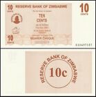 ZIMBABWE 10 CENTS 2006 UNC BEARER CHECK ISSUE,LOGO OF THE RESERVE BANK OF ZIMBAB