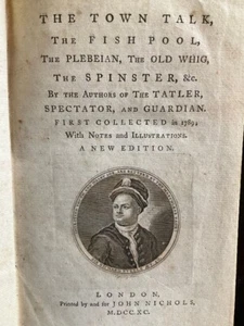 1790 The Town Talk*The Fish Pool*The Spinster+++ Hand Laid Paper * Leather - Foto 1 di 12