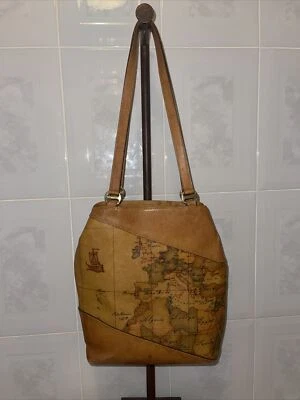 Bolso Cartera Rápido Alviero Martini 1Classe Italia Estampado Geográfico  Foto 1 de 4