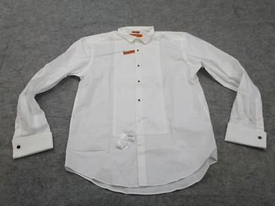 Camisa Egara Para Hombre Grande 16 Blanca Soild Abotonada Calce Ajustado Elastizada NUEVA Foto 1 de 4