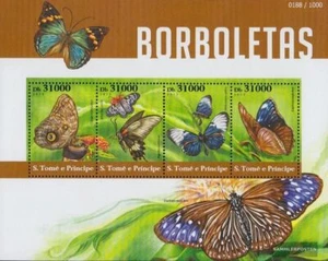 Sao TomE E PrincipE 6203-6206 Minifoglio MNH 2015 Farfalle - Foto 1 di 1