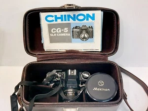 Cámara SLR de película Chinon CG-5 35 mm con lente Makinon Reflex MC 500 mm para Pentax, bolsa - Imagen 1 de 17