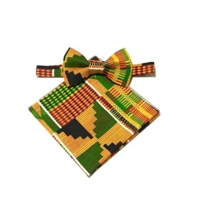 Pajarita Kente con pañuelo de bolsillo Foto 1 de 4