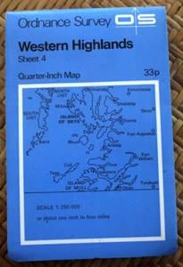 Ordnance Survey Quarter-Inch Map Western Highlands (Sheet 4) Good Condition - Picture 1 of 1