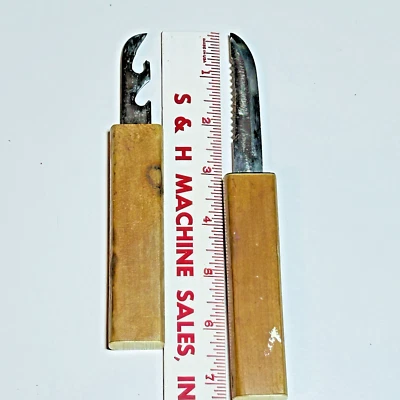 VTG Made In Japan Wood Encapsulated 2 Piece Fish Knife Stainless Steel Floats - Image 1 of 4