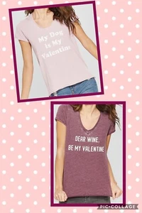 NWT Juniors Women's Valentines T-Shirt Wine Pink Grayson Threads XS S M L XL - Picture 1 of 9