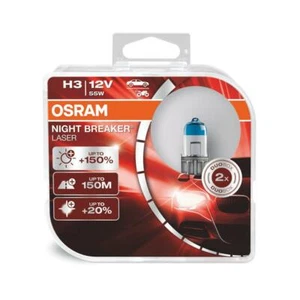 OSRAM H3 453 Night Breaker Laser +150% Light Headlight Bulbs (Twin) 64151NL-HCB - Picture 1 of 5