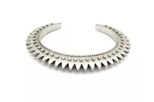 Lucky Brand Cuff Bracelet Silver Tone Textured 6.5" - Picture 1 of 7
