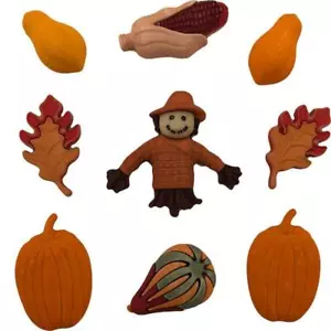 Pumpkin Pickin - Botones en abundancia - Botones Espantapájaros Otoño Otoño Coser Chatarra artesanal - Imagen 1 de 2