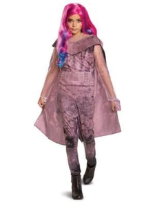 Girls Descendants Halloween Costume Audrey Disney Jumpsuit, Cape & Glove -sz 7/8 - Picture 1 of 5