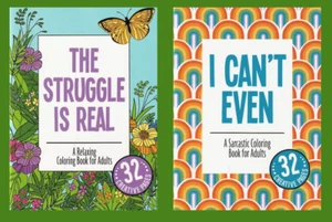 (LOT OF 2) The Clever Factory Adult Coloring Books The Struggle Is Real I Can't+ - Bild 1 von 6