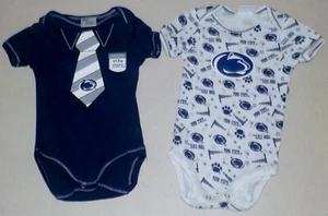 PENN STATE ONE PIECE JUMPER ROMPER BODYSUIT INFANT BABY 0-3 3-6 6-9 mos. NWT SET - Picture 1 of 4