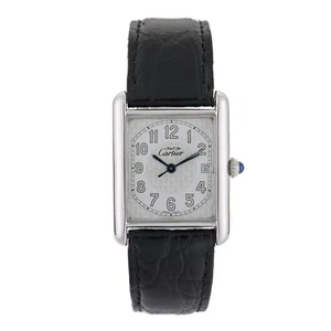 Cartier Tank Must Large 2414 925 Sterling Silber weißes Zifferblatt 25 mm Uhr - Bild 1 von 9