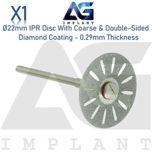 Recubrimiento de diamante grueso de doble cara disco IPR de 22 mm 0,29 mandril ortopédico - Imagen 1 de 4