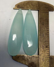 Faceted Peruvian Opal Color Chalcedony Briolettes 38x12mm #21