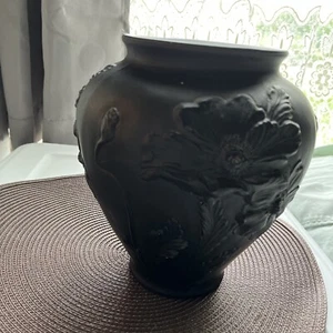 Vaso vintage in raso nero alto 8 pollici - Foto 1 di 5