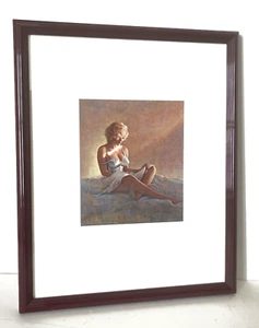 Olivia de Berardinis Signed Framed Vintage Lithograph PEACHES And CREAM 21 1/2" - Picture 1 of 5