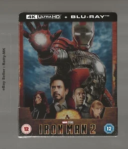 IRON MAN 2 - UK EXCLUSIVE 4K + BLU RAY STEELBOOK - NEW & SEALED - Picture 1 of 3