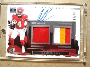 2023 Rashee Rice Panini Impeccable Rookie Autograph Dual Patch RC /75 MINT 🔥🔥 - Bild 1 von 3