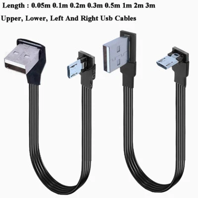 Flat Micro USB Cable, 0.05m - 3m High Speed Data Sync Fast Charger Charging Lead - Image 1 of 4