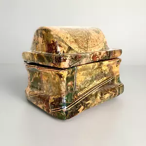 Zabel’s Heavy Ceramic Domed Box with Lid, Olde World Maps 6+"x5+"x5+" - Picture 1 of 11