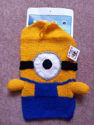 Minion Tablet/Ipad Mini Cover/Sleeve - Hand Knitted - Image 1 of 2