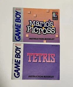 Mario's Picross Manual And Tetris Manual (Nintendo Gameboy) - Picture 1 of 2