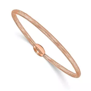 Brazalete elástico de oro rosa macizo de 14K - Imagen 1 de 12