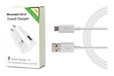 QC 3.0 Fast Adaptive Charger+MICRO USB For Samsung Galaxy S7,NOTE 4 5,S7 Edge - Image 1 of 2