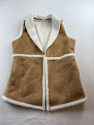Жилет Maurices коричневый желтовато-коричневый кремовый искусственная замша шерпа отделка размер S женский богемное - Изображение 1 из 4