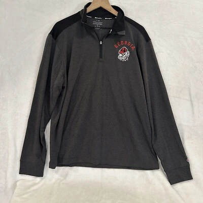 Georgia Bulldogs Champions Men's Quarter Zip Pullover Gray UGA Dawgs Size Large - Image 1 of 4