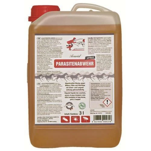 Schopf Acarid Parasitenabwehr 3 Liter Pferde-Schutz gegen Läuse Flöhe Haarlinge