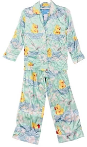 Nick & Nora Kids Satin Pajamas Set Rubber Ducky Top & Pants PJs Size M - 8 - Picture 1 of 8