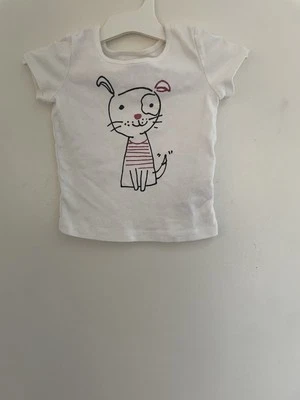 Linda Camisa de Manga Corta 100% Algodón 100% Algodón para Perros Rosa Gap Niñas Blanca 12-18M Foto 1 de 4