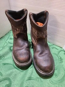 Rocky Ride Wellington Leather& Camo Boys Sz 6 Outdoor Gear Boots Waterproof - Picture 1 of 17